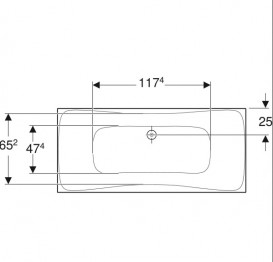 Ванна акриловая Geberit Selnova Duo прямоугольная 180x80 с ножками белый 554.289.01.1