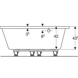 Ванна акриловая Geberit Selnova угловая 135x135 с ножками белый 554.287.01.1