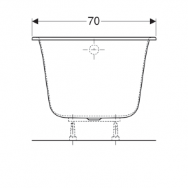 Ванна акриловая Geberit Soana Slim rim 160х70 с ножками белый 554.001.01.1