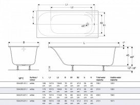 Ванна акрилова Geberit Soana Slim rim 170х75 з ніжками білий 554.014.01.1