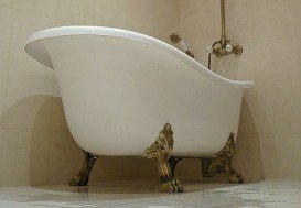 Ванна акриловая Gruppo Treesse Epoca 170х80 см белый фурнитура бронза V507100BR
