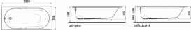 Ванна акрилова Jika Lyra Plus 150х70 см прямокутна білий H2298390000001