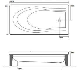 Ванна акрилова Kerasan Bentley свободностоящая 180х80 см біла 395001