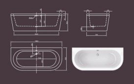 Ванна акрилова Knief Fresh Wall 180x80 см пристінна білий 0100-231-06