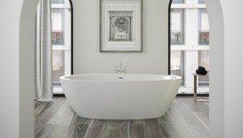 Ванна акрилова Knief Loom 190x95 см з щілинним переливом білий матовий 0100288WM+010009106S