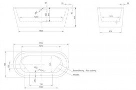 Ванна акриловая Knief Neo 170x80 см отдельностоящая белый матовый 0100-076-WM