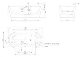 Ванна акрилова Knief Neo 170x80 см окремостояча білий 0100-076-06