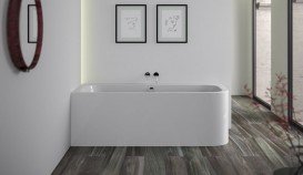 Ванна акриловая Knief Pure Right 180x80 см с круглым переливом белый глянцевый 010004806+010009106