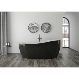 Ванна акрилова Knief Relax 180x85 см чорний глянцевий/білий глянцевий 0100278BW + 010009106SWG