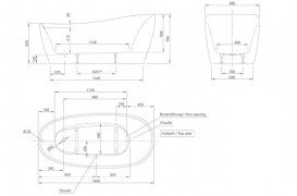 Ванна акриловая Knief Relax 180x85 см с щелевым переливом белый глянцевый 0100278+010009106S