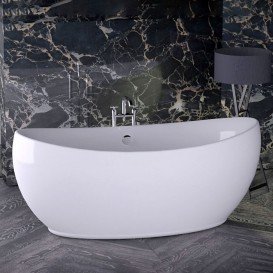 Ванна акрилова Knief Venice 180,5x83,5 см з круглим переливом білий глянцевий 0100083+010009106