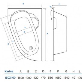 Ванна акрилова Koller Pool Karina 150x100 см кутова ліва KARINA150X100L