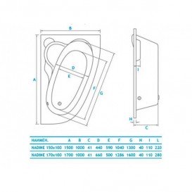 Ванна акриловая Koller Pool Nadine 150x100 см угловая правая NADINE150X100R