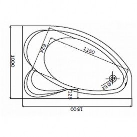 Ванна акрилова Kolo Supero асиметрична 150х100 см ліва білий 5537000