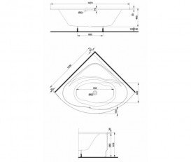 Ванна акрилова Kolo Supero Plus кутова 140х140 см білий 5416000