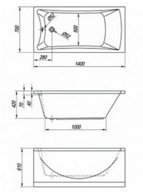 Ванна акрилова Kolpa-san Accordo 140х70 см біла 741572