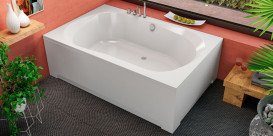 Ванна акриловая Kolpa San Adam & Eva 195х125 см/О с комбинированной (воздух+вода) массажной системой+MIKRO и панелью белый 576680