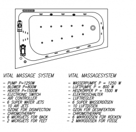 Ванна акриловая Kolpa San Beatrice-D 170х110 см/О правая с массажной системой VITAL+MIKRO и панелью белый 527730