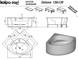 Ванна акриловая Kolpa San Dolores 130x130 см угловая белый 565480