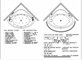 Ванна акриловая Kolpa San Dolores 140х140 см/О с массажной системой VITAL+MIKRO и панелью белый 927600