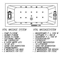 Ванна акрилова Kolpa San Elektra 160х75 см/О з масажною системою VITAL та білий панеллю 950770
