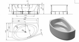 Ванна акрилова Kolpa San Libretto-D 170x110 см кутова права білий 565250