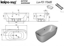 Ванна акрилова Kolpa San Lux-FS 170x85 см білий 922810