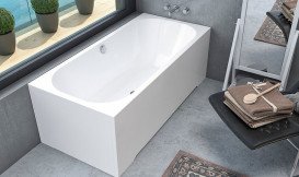 Ванна акриловая Kolpa San Pandora 180х85 см/О с системой водного массажа+MIKRO и панелью белый 576600