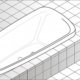 Ванна акриловая Laufen Palomba Collection 180х80 см встраиваемая асимметричная белый H2438000000001