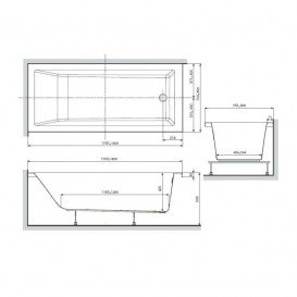 Ванна акрилова Novellini Calos 170x75 см прямокутна білий CA1117075A