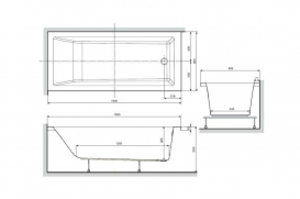 Ванна акрилова Novellini Calos 180x80 см прямокутна білий C2118080A
