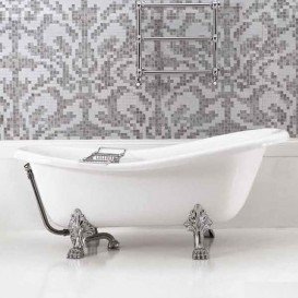 Ванна акриловая отдельностоящая ArtCeram Hermitage 170х80 см белый/хром HEW001 71