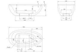 Ванна акриловая отдельностоящая Knief Lounge 185x95 см белый 0100-289(089)