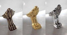 Ванна акрилова овальна Kerasan Retro на металевих ніжках золото 170х77 чорно-біла 105691