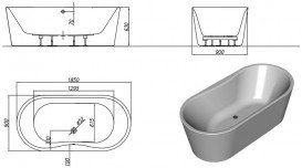 Ванна акриловая овальная Kolpa-San Comodo-FS 185x90 белый 593830