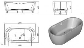 Ванна акрилова овальна Kolpa-San Siris-FS 178х88 см білий 535570