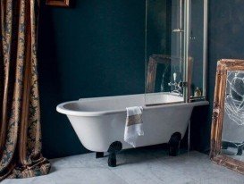 Ванна акрилова пристінна Burlington Hampton правобічна 169x75 см білий E14