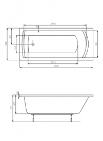 Ванна акрилова прямокутна Roca Linea 180x80 A24T058000
