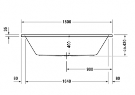 Ванна акриловая прямоугольная Duravit D-Code 180х80 белая 7001010000000000