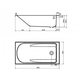 Ванна акрилова прямокутна Kolo Comfort Plus 160х80х44 з ніжками XWP1460000