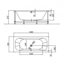 Ванна акрилова прямокутна Kolpa San Destiny 160x70 білий 571018