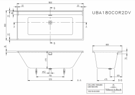Ванна акрилова прямокутна Villeroy & Boch колекція Collaro 180x80х47 біла UBA180COR2DV-01
