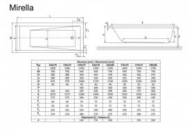 Ванна акрилова Radaway Mirella 120x70 см з ніжками білий WA1-48-120x070S