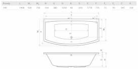 Ванна акрилова Radaway Tilia 190x90 см з ніжками білий WA1-03-190x090US