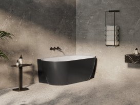 Ванна акриловая Ravak Freedom Corner II Tec R 175x86 см белый/черный CC81700000