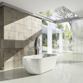 Ванна акриловая Ravak Freedom O 169x80 см отдельно стоящая белый/слив перелив черный XC00100032