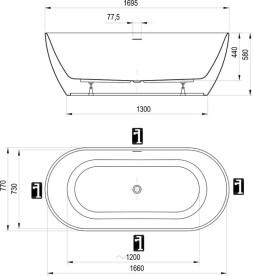 Ванна акрилова Ravak Freedom O Tec 170x77 см білий CD81000000