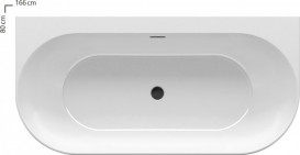 Ванна акриловая Ravak Freedom W 166x80 см отдельно стоящая черный/слив перелив черный XC00100027