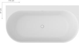 Ванна акриловая Ravak Freedom Wall Tec 170x87 см белый/зеленый CE31200000