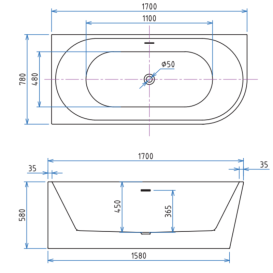 Ванна акрилова Ravak FreeStyle Corner L 170x80 см сніжно-білий RKUA600011